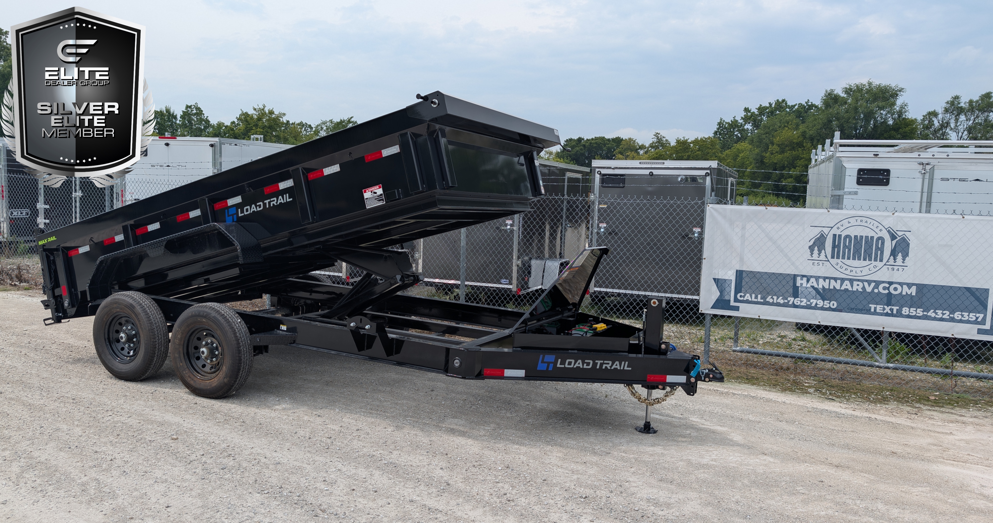 Load Trail 83 X 14 Tandem Axle 14,000 Lb Dump Trailer with Scissor Lift  & Hydraulic Jack - 7 Gauge Floor